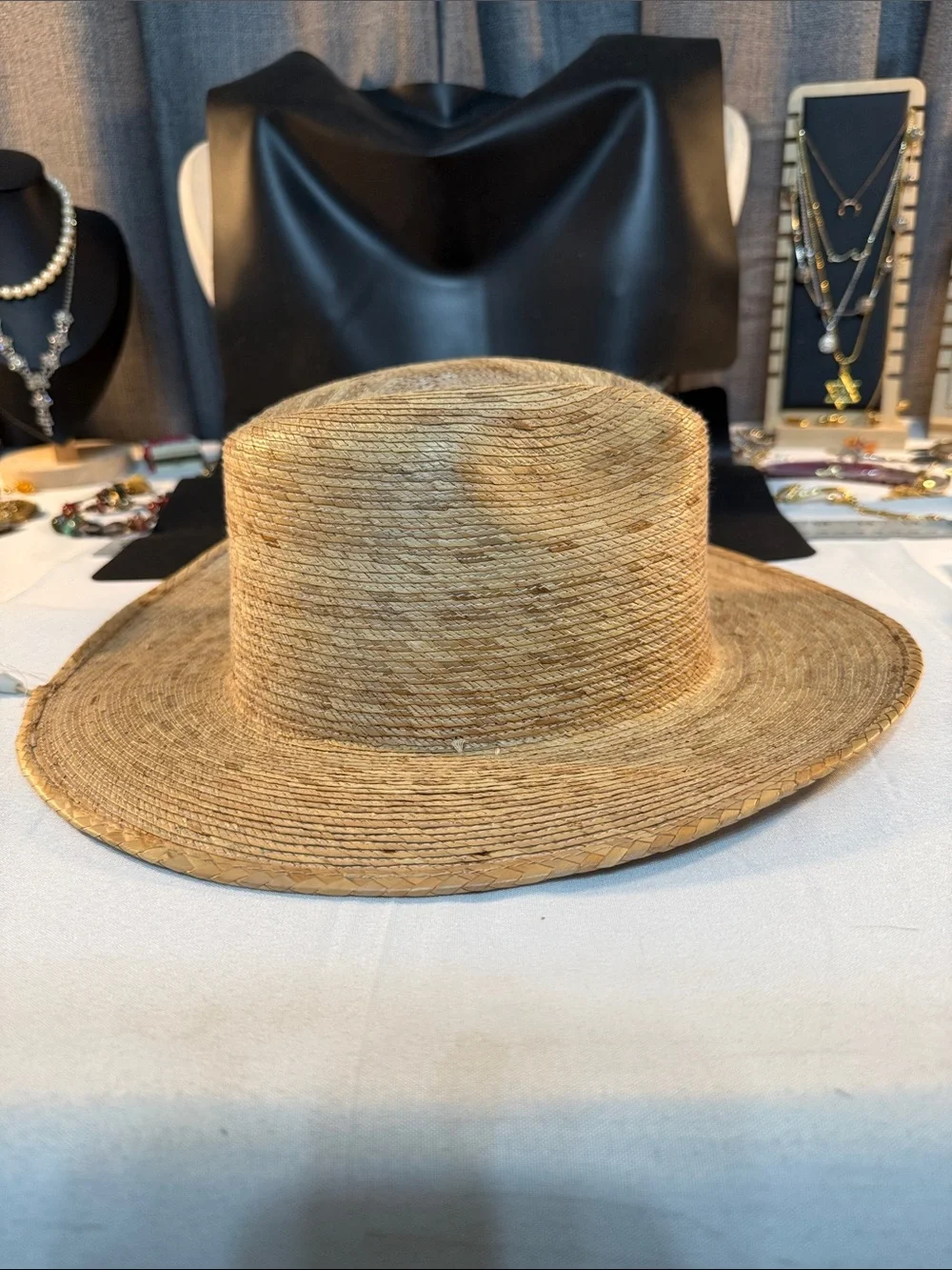 Men's straw Hat - Natural woven Tan 6 3/4 Small